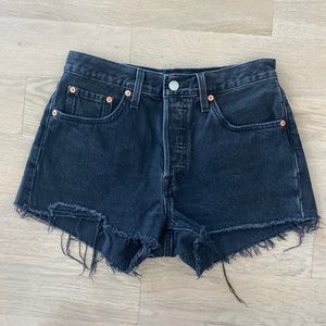 Levi’s 501 original high waisted jean shorts - lunar black, size 27